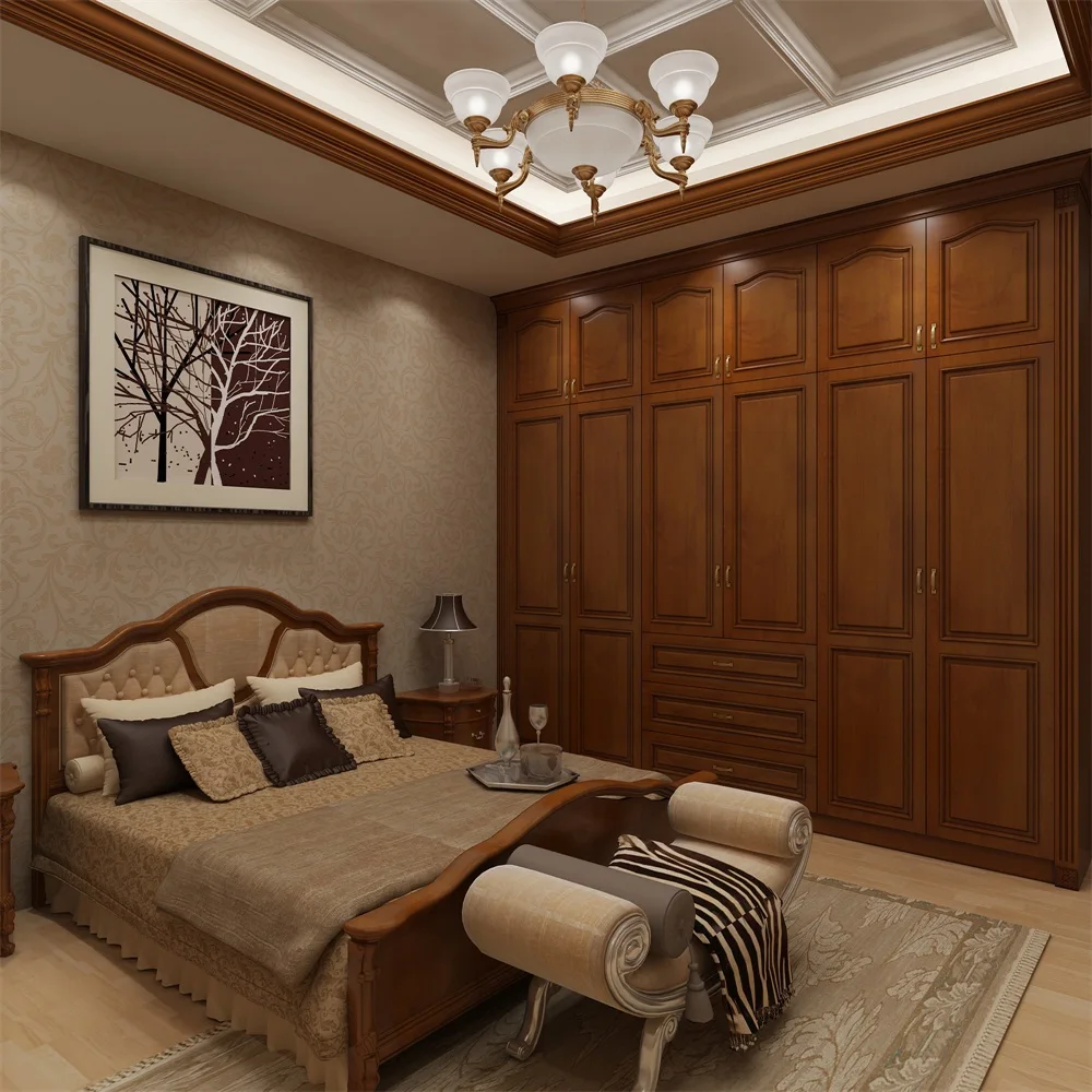 Большая роскошная деревянная витрина, мебель для винного шкафа