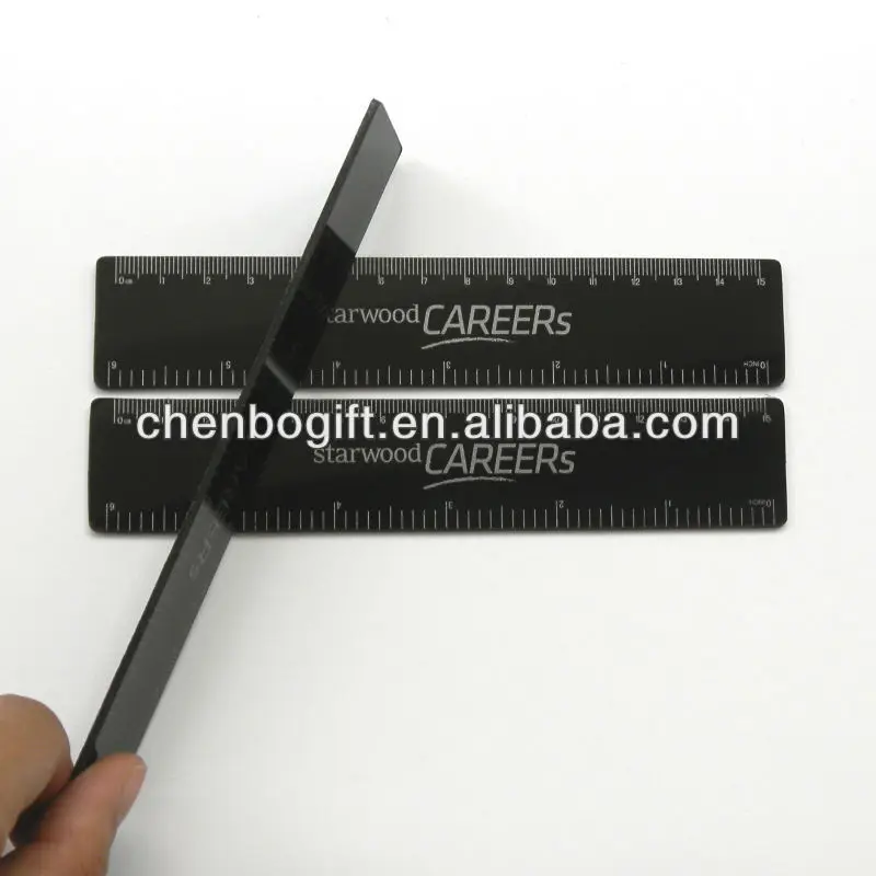 Хорошее качество ПВХ пластиковая линейка, пользовательский рекламный подарок черная пластиковая прямая Линейка