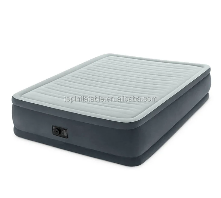 auto Inflatable Flocked Queen Size Home Furniture Built-in Pump Portable Air bed Mattress with removable battery