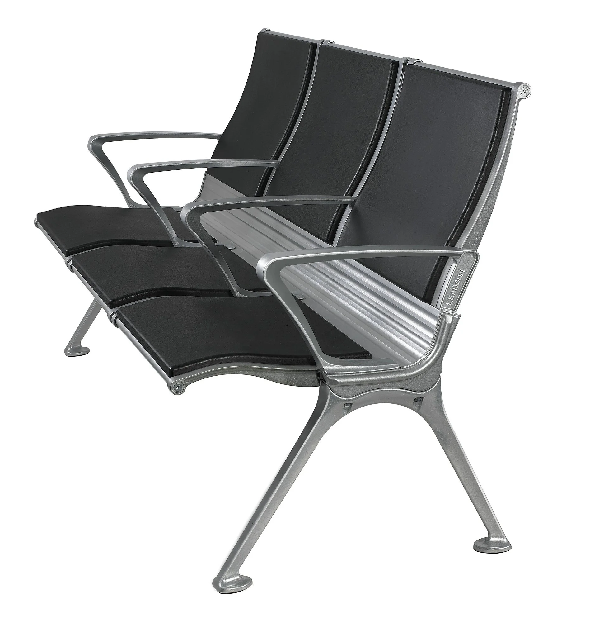 Spa waiting room PU chairs wholesale modern aluminum airport chair PU cushion airport seating chair waiting room seat
