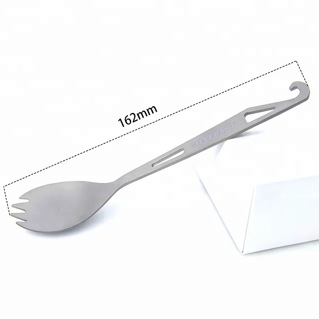 Titanium Food Grade  handle Spork With outdoor camping hiking tableware