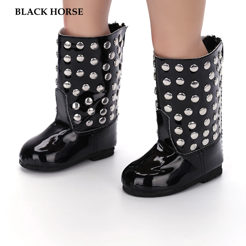 Fashion doll shoes for 14/16/18 inch doll, metal button doll shoes