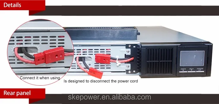 Online UPS Power 220V Rack Mount UPS Pure Sine Wave 1KVA UPS 36V DC