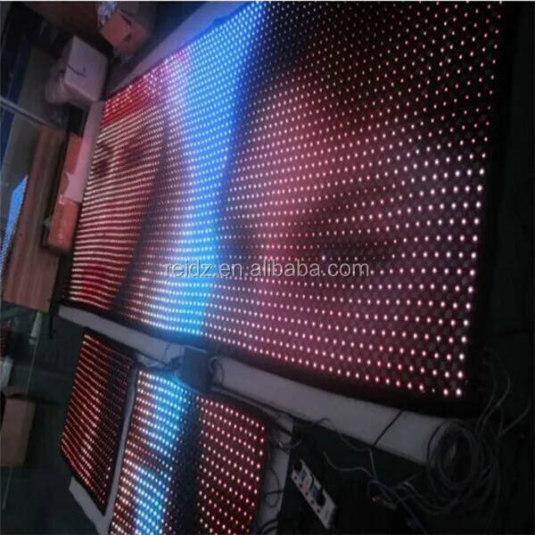 DMX Programmable portable led mesh hollow lighting cloth video displays soft video wall