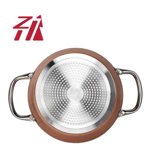 Hot Sale Nonstick Copper Ceramic Coated Aluminum Induction milk fry pan pot non stick Cook Kitchen Wares 5 Pcs Cookware Set