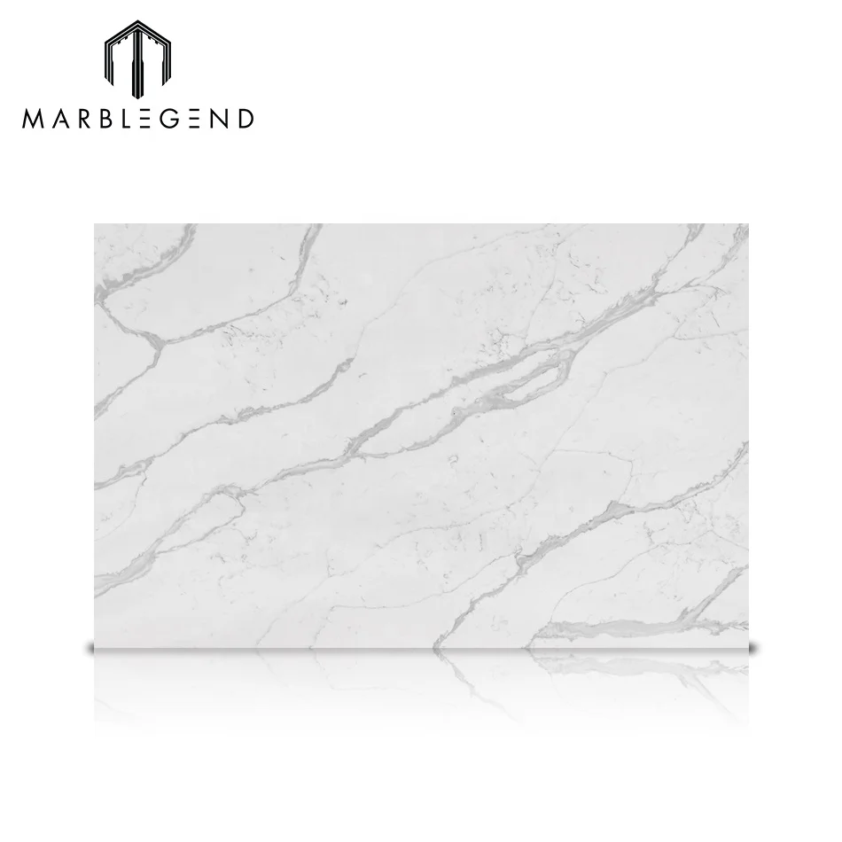 Wholesale calacatta white quartz marble stone largest size quartz slabs