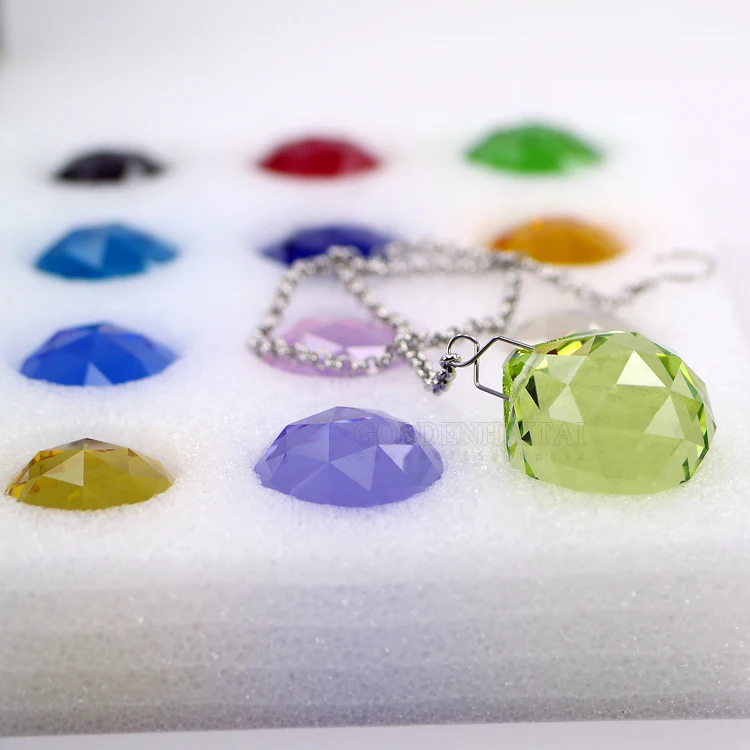 
Wholesale 30mm K9 high quality colorful chandelier Lighting Crystal Prism Ball Hanging Pendant 1 set of 12 colors 