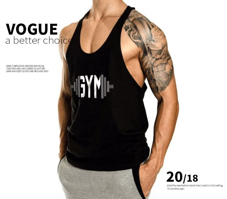 
unbranded garments factory wholesale sport men clothing running tops men gym tank top 