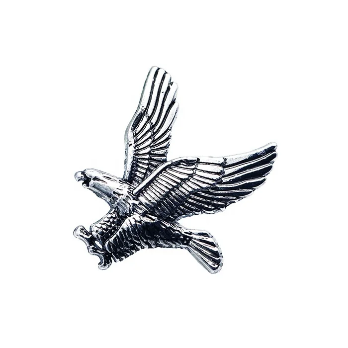High Quality Business Gift Creative Collar Pin Type And Vintage Style Custom Metal Decorative Antique Eagle Lapel Pin Badge