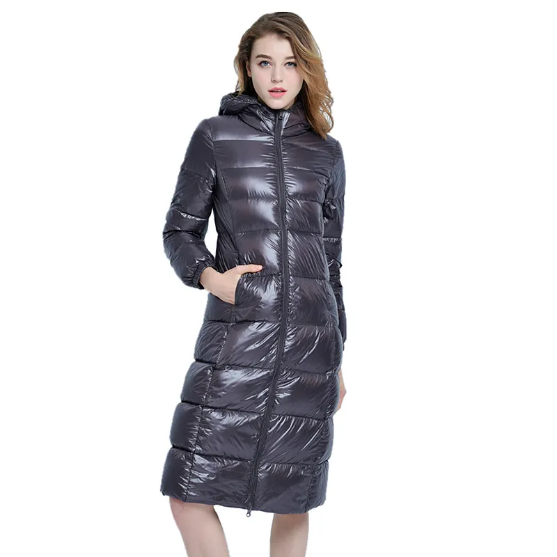 Женская теплая Толстая длинная пуховая куртка до щиколотки, русское зимнее пальто, женская куртка