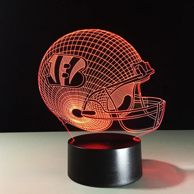 Cincinnati Bengals American Football cap helmet NFL 3D LED Color Changing Decor night light by Touch induction control
