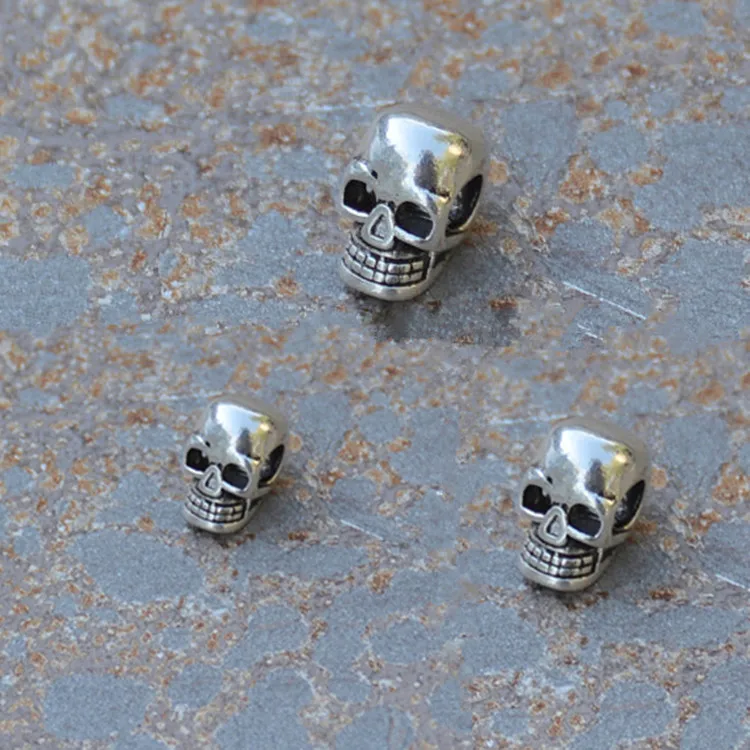 Fashion Antique Silver Metal Skull Beads For Jewelry Making Wholesale