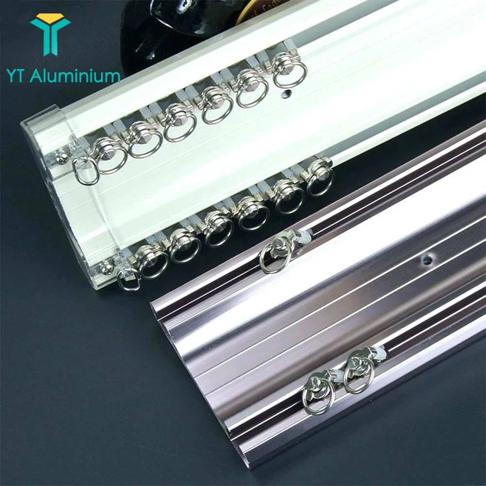 Powder Coated White Channel Flat Curtain Track Customizable Industrial Curtain Rail