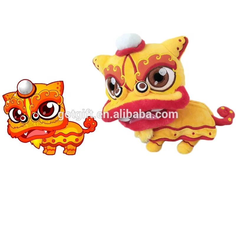Chinese Popular Plush Animal Toys Lion Dance Plush Toys Stuffed Animal For Kids