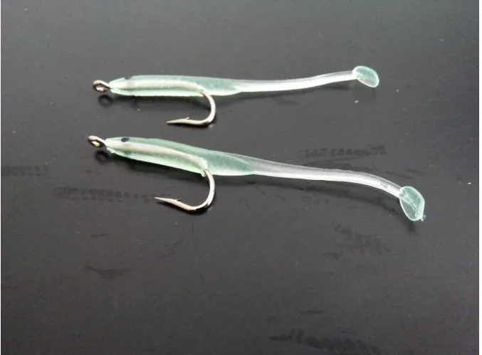 10pcs/pack Fishing Lure Fish EEL Lure Luminous Soft Baits with Hook 5.6cm/0.5g 6.8cm/1g Small Fish Eel Artificial Bait