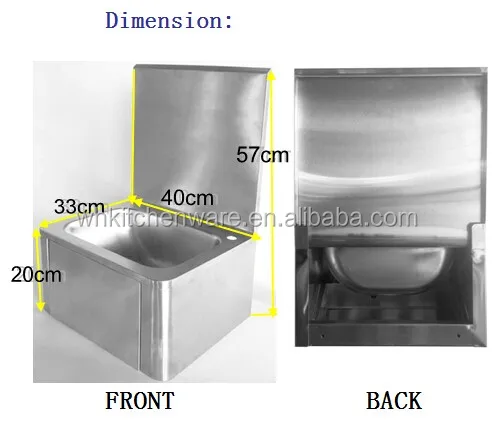 stainless steel knee operate hand free wash hand basin