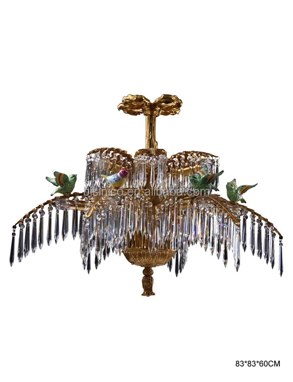 Golden Peacock Multiple Droplight Bronze Table Lamp, Antique Brass Desk Light With Colorful Sparrow Perched On The Trunk