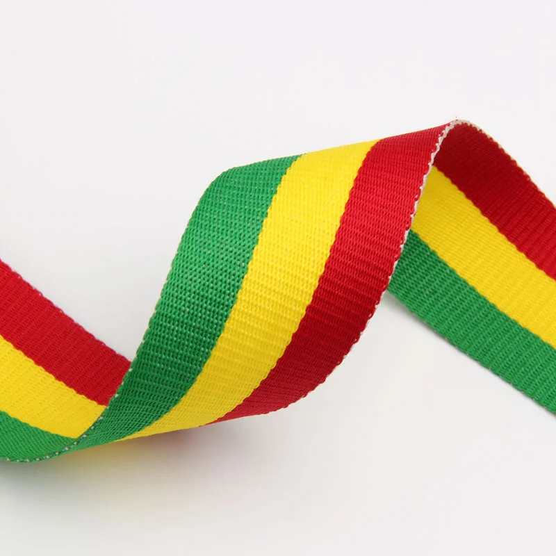25mm,20mm,16mm green/yellow/red polyester ribbon
