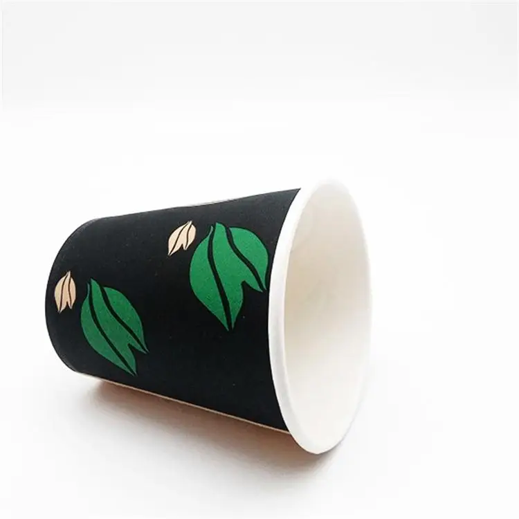 Bamboo paper biodegradable coffee to go logo printed paper cup glass