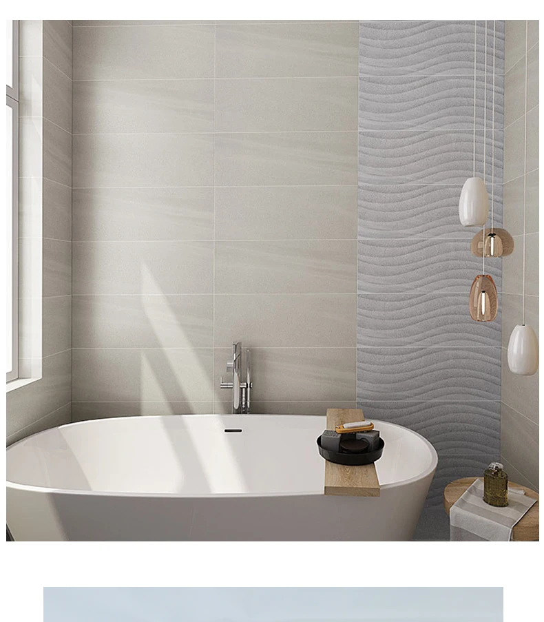 300x800 grey color wave design bathroom 3d glazed ceramic wall tile
