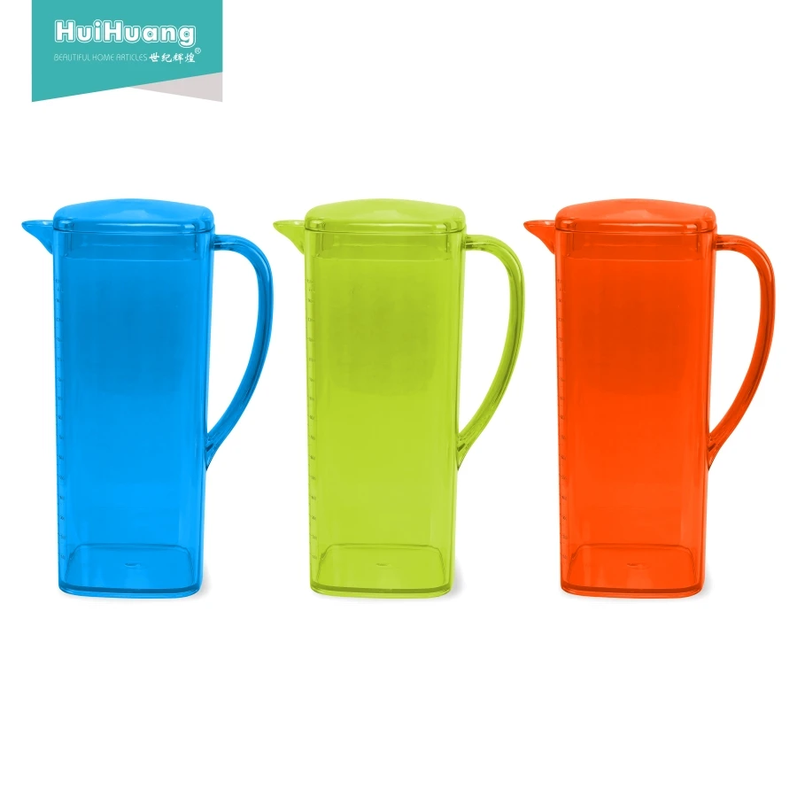 Высокое качество BPA Бесплатно Эко-дружественных 1 5 литр двойной цвет PS квадратный пластиковый кувшин для воды Пластиковый кулер с крышкой