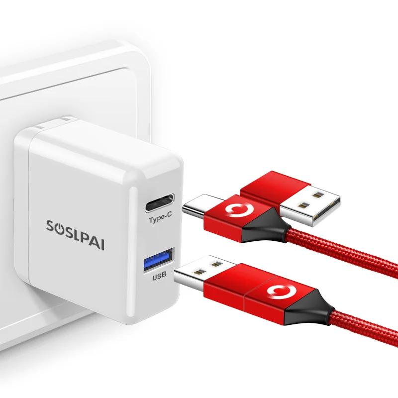 SOSLAPI new arrived all in one usb data cable nylon braided 18w fast charging usb c to usb c cable