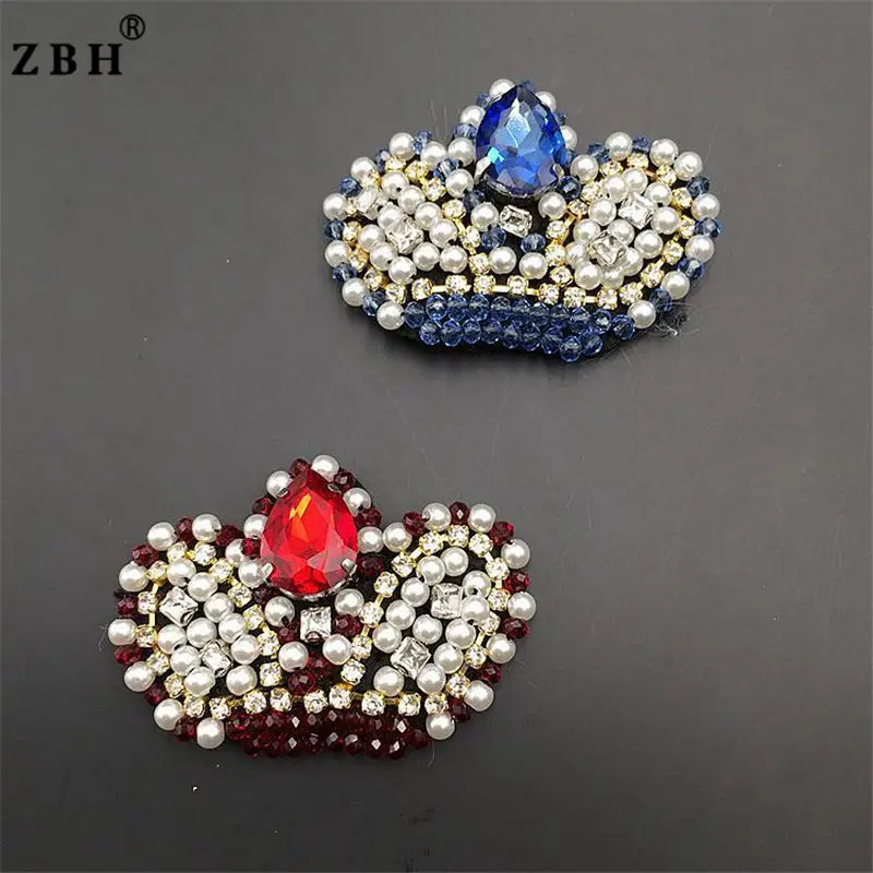 In-stock Handmade Beads Pearls Sequins Heart Star Crown Shape Patch