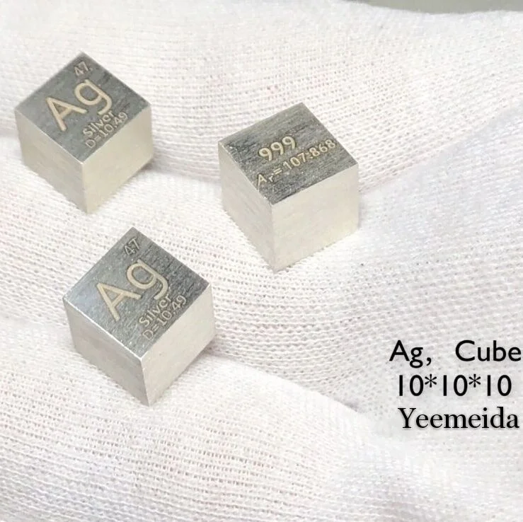Поставка серебро (Ag) металла 10 мм кубические Ag10x10x10mm плотность куб для элемент коллекции