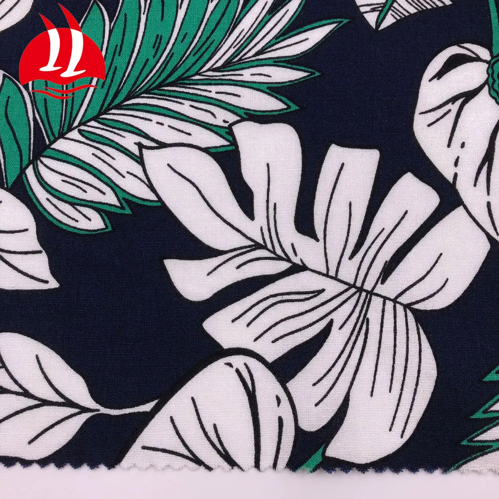 Summer thin floral printed clothing cotton linen  fabrics for dresses