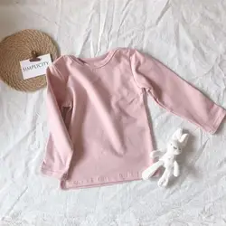 Bulk blank t-shirts Korean style one-collar bottom shirt cotton quality kids t shirt