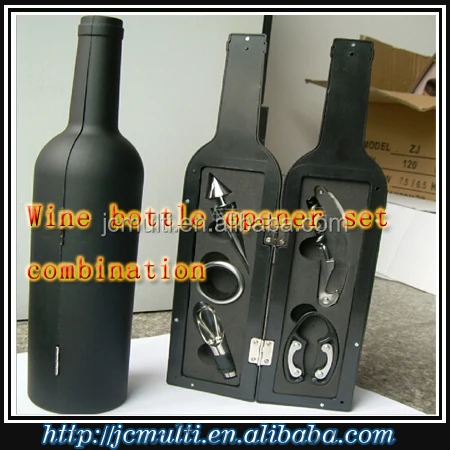 5 pcs wine tool gift set in wine bottle tool set storage