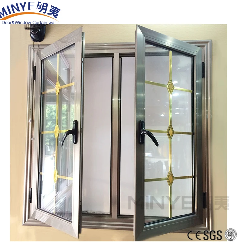 Cheap price aluminum casement windows double glazed metal windows with fly screen