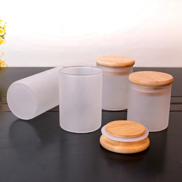
200ml high borosilicate frosted glass jars with cork wooden lid for storage glass jar 