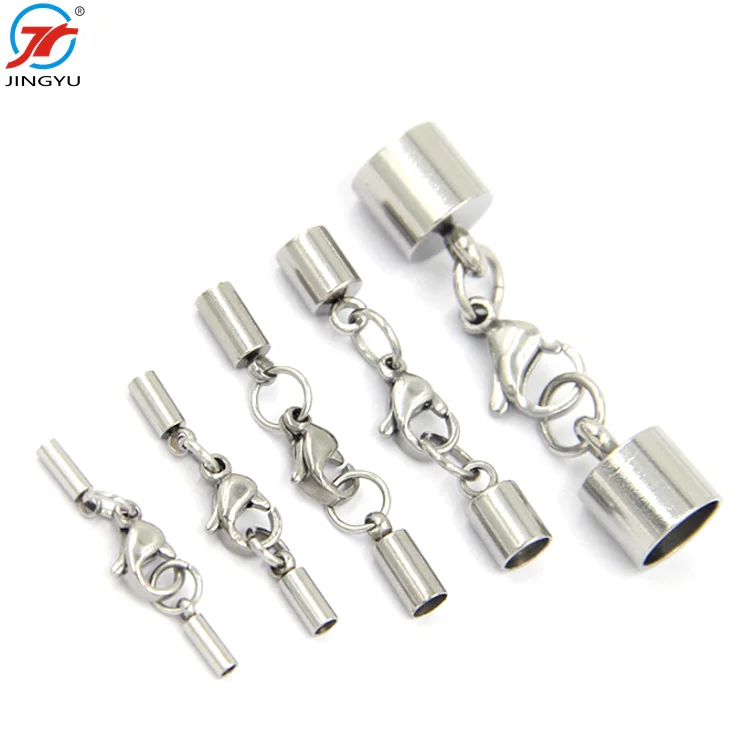 Wholesale Free Sample Stainless Steel Leather Cord Double End Cap