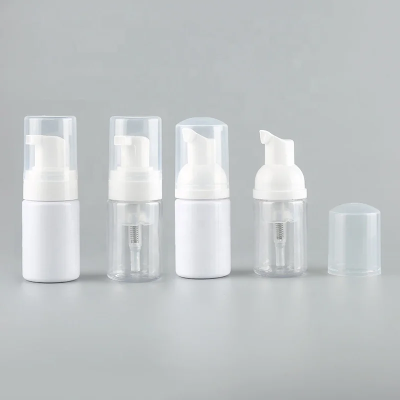 Stock White Clear Plastic Pet Travel Foaming Foam Pump 1oz 30ml foam bottles