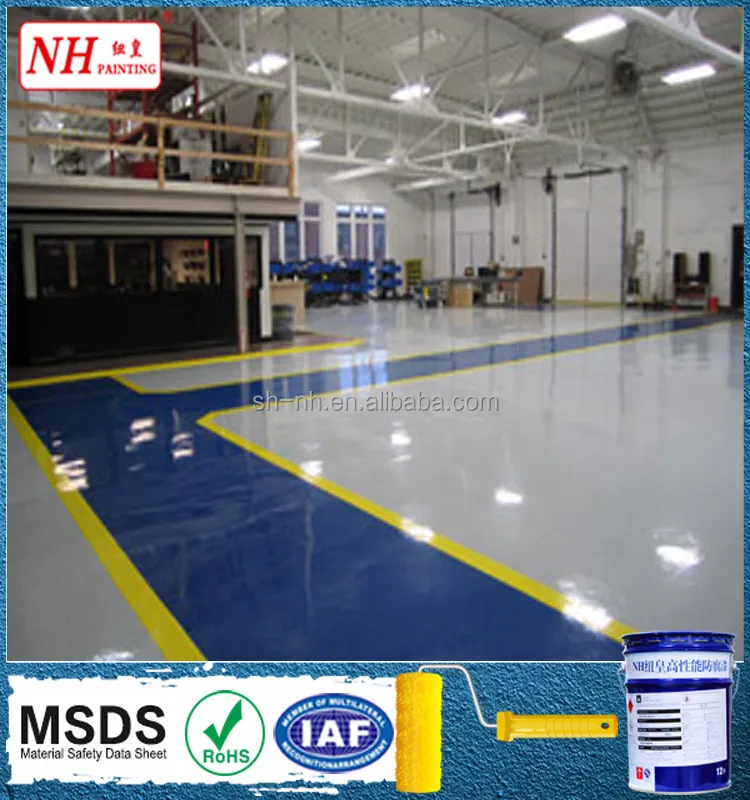 two pack quartz sand mixed self-leveling epoxy flooring paint