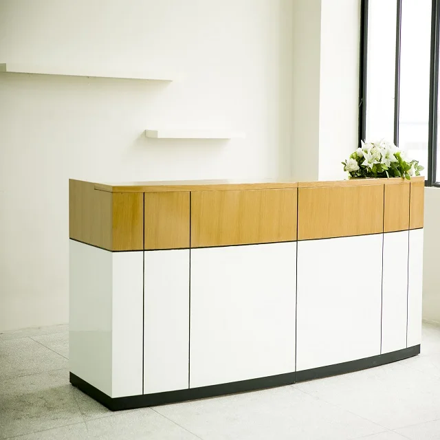 Высокое качество подгонянный размер деревянный офис приемная стол стол современный дизайн