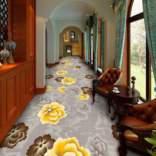 Floral Custom High Quality Hotel European Court Printed Carpet Making Machine Custom Carpets Logo Print