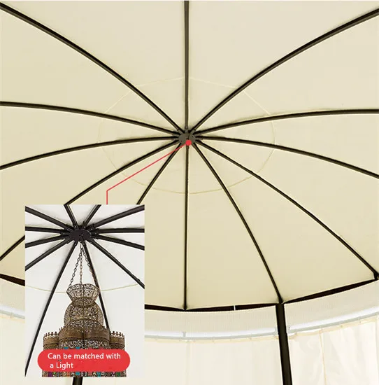 400cm Rattan Round Gazebo with Sofa Set inside High Quality Wicker New Gazebo