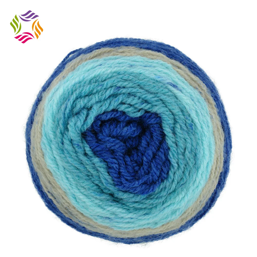 2017 multi-coloured cake yarn idael acrylic wool yarn a good-value fancy knitting yarn for women