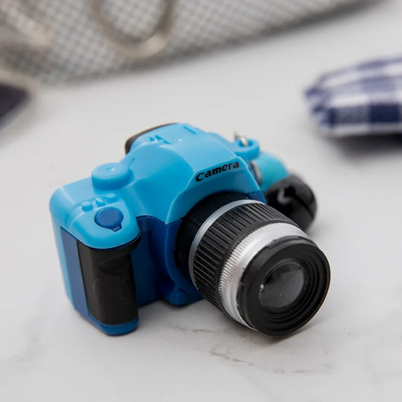 Ins cell phone shell accessories simulation SLR camera LED luminous sounding Keychain