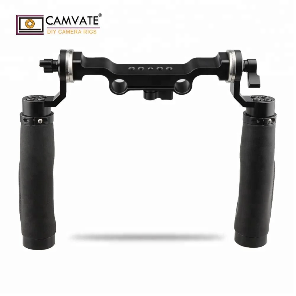 CAMVATE Shoulder Camera Support 15mm Rod Clamp Camera Grip Black Leather Grip for ARRI Sockets DSLR Fotografica Kit