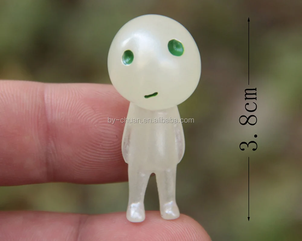 5pcs Princess Mononoke Mini Luminous Tree Elves Hayao Miyazaki Micro Landscape Cute Resin Decoration Cartoon Toy Birthday Gifts