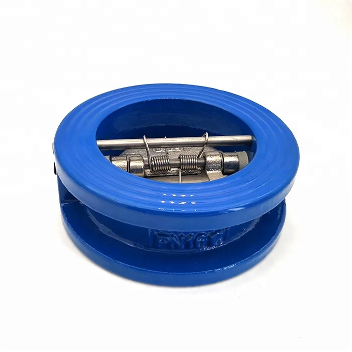 Double disc ductile cast iron dual plate wafer type check valve