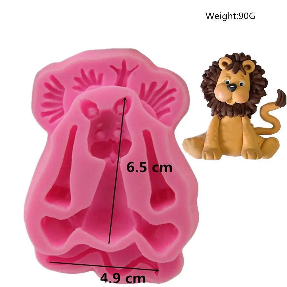 Africa Animals Fondant Molds Set-Zoo Themed Giraffe Rabbit Elephant Lion Monkey Silicone Cake Mold for Resin Decorating Tools