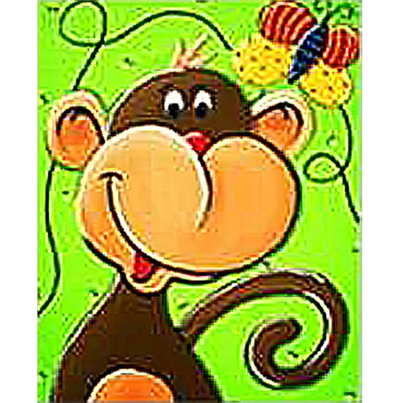 Cartoon monkey 3d scenery painting pictures for kids