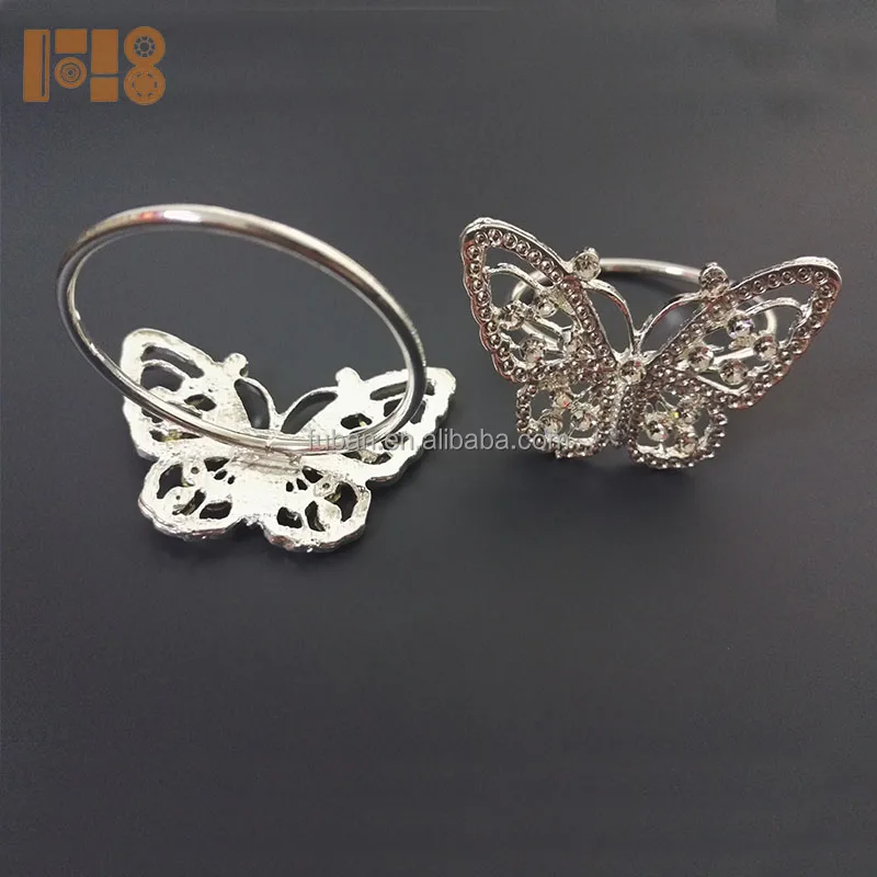 Кольца для салфеток в форме бабочки украшенные драгоценными камнями декоративное кольцо