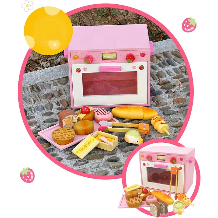 Wholesale High Quality Classic Game Children Wooden Oven Bread Cutting Kitchen Toy
