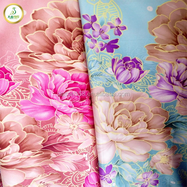 China 100% polyester microfiber bed sheet fabric printed home textile fabrics