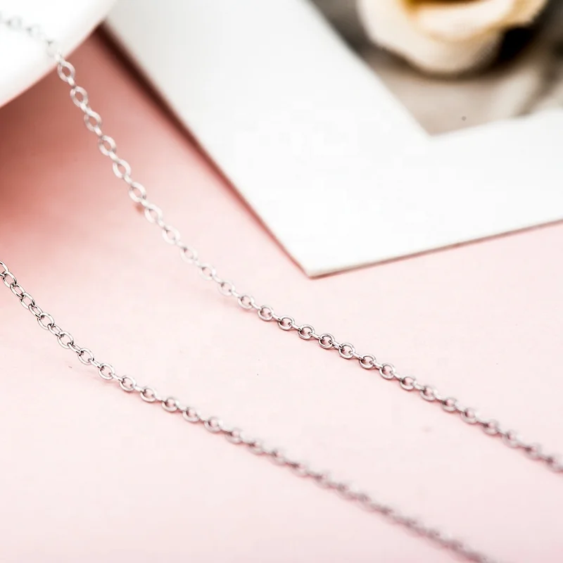 L01 Low price 18inches wholesale custom 925 Silver rolo chain link necklace made in italy 925 sterling silver cross chain